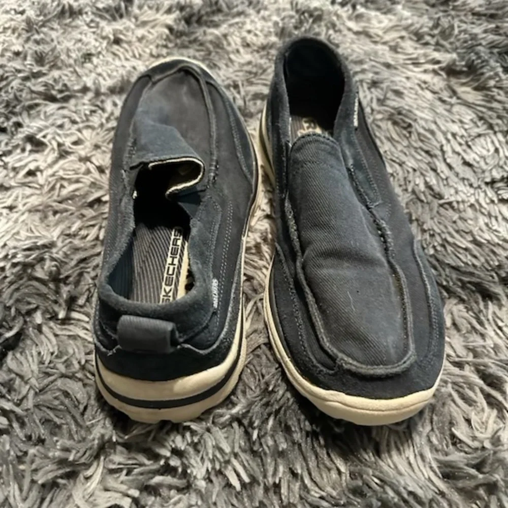 Skechers Blue Textile Slip-Ons